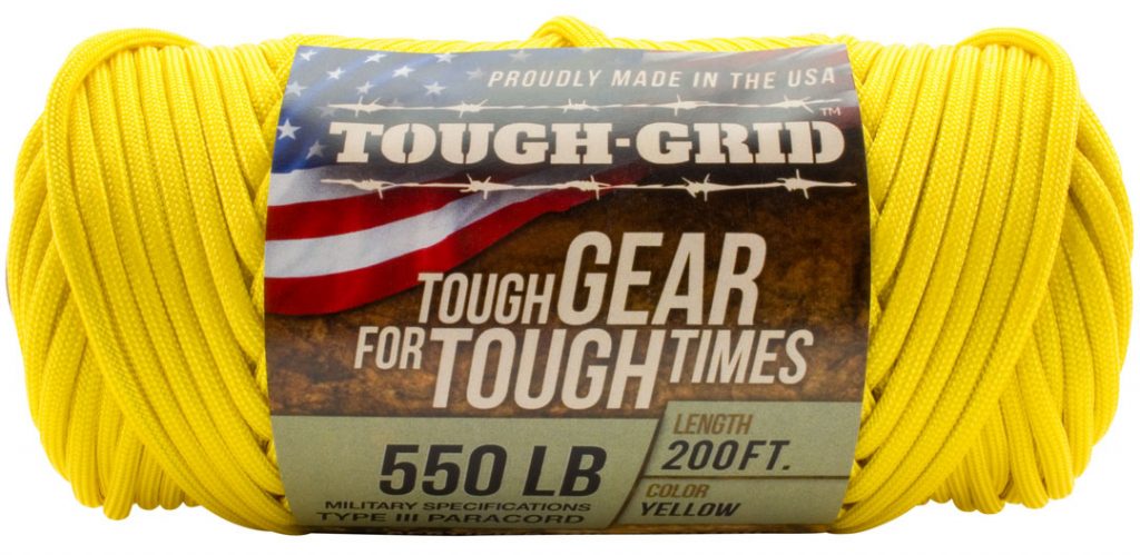 Yellow 550lb Type III Mil-Spec Paracord - 200Ft.